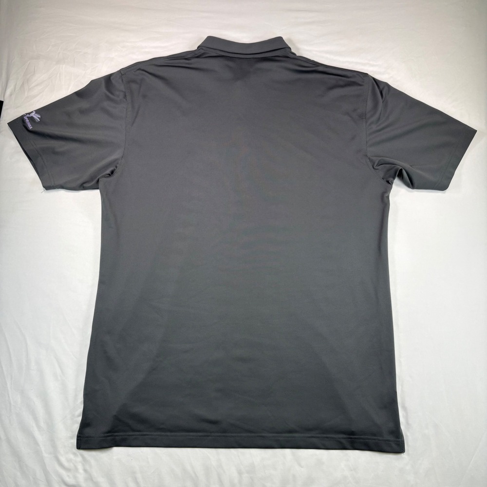 Dunning Golf Polo Mens XXL Desert Springs Gray Striped Performance Short Sleeve - Picture 6 of 8